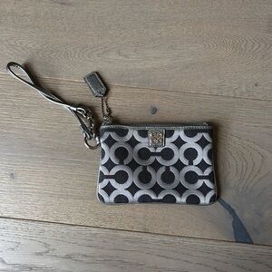 Coach Monogram Black and Gray Wristlet